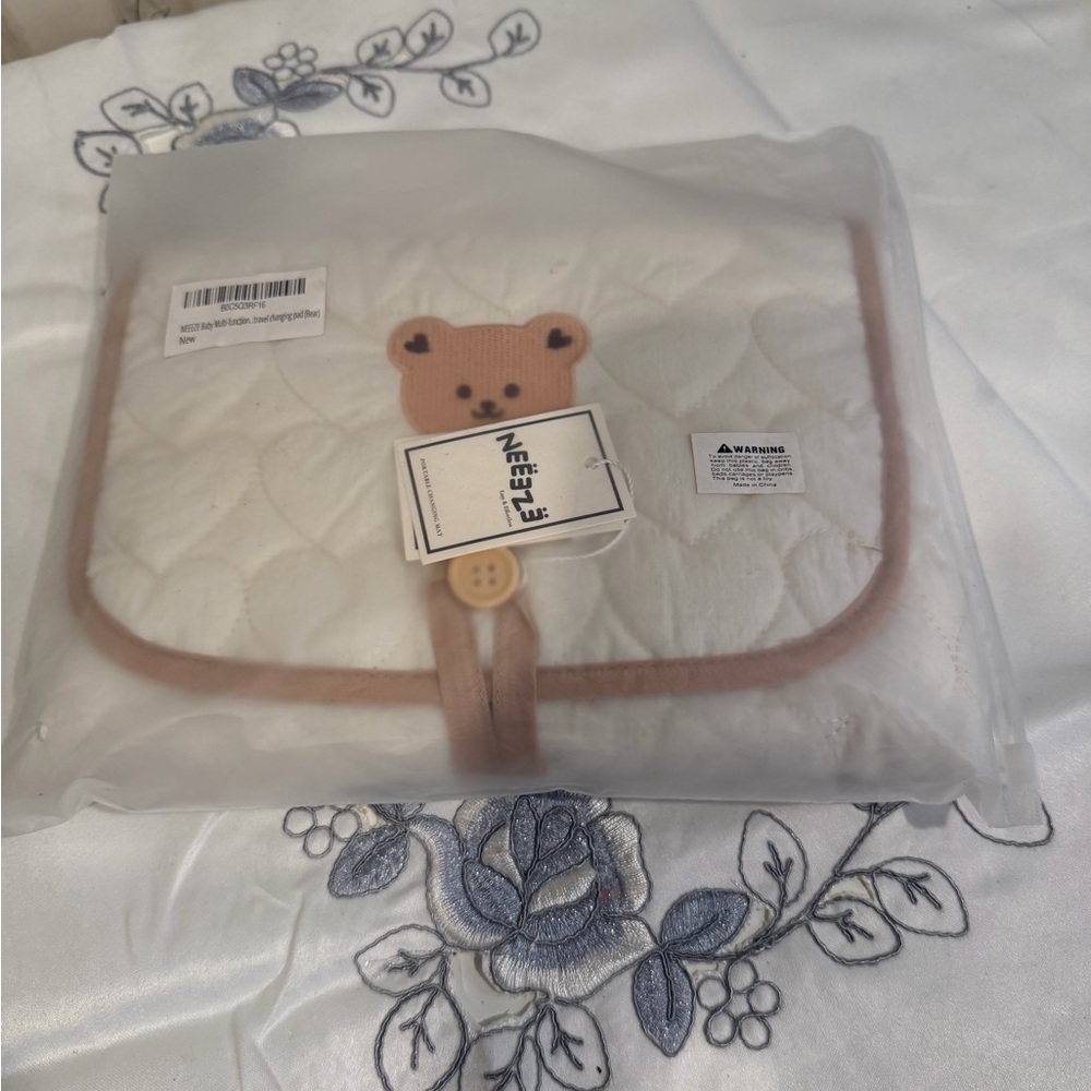 White and Brown Bear Diaper Cover